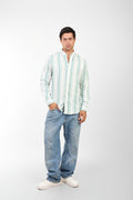 Coastal Linen-Blend Shirt For Men - Mint Green
