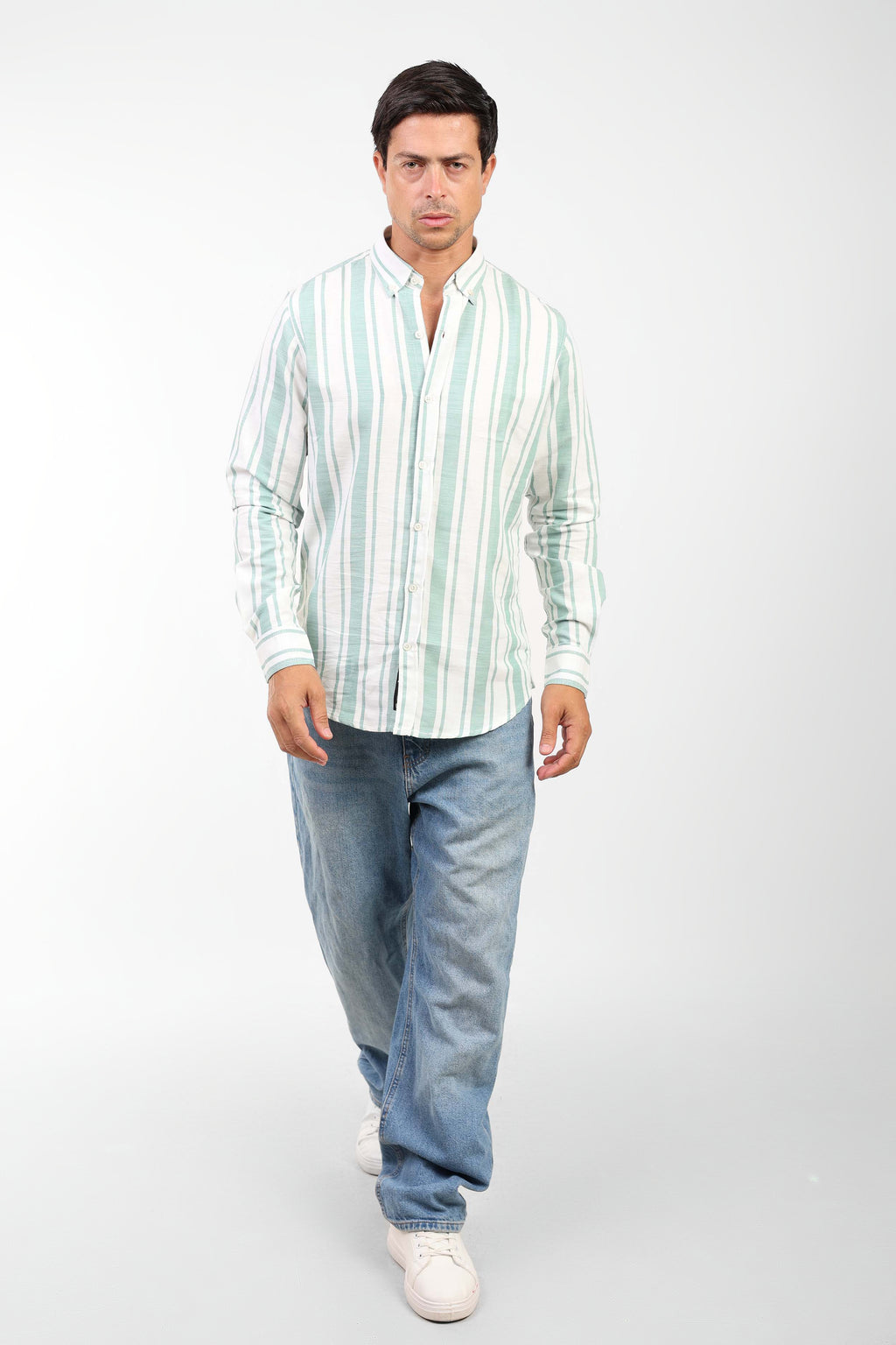 Coastal Linen-Blend Shirt For Men - Mint Green
