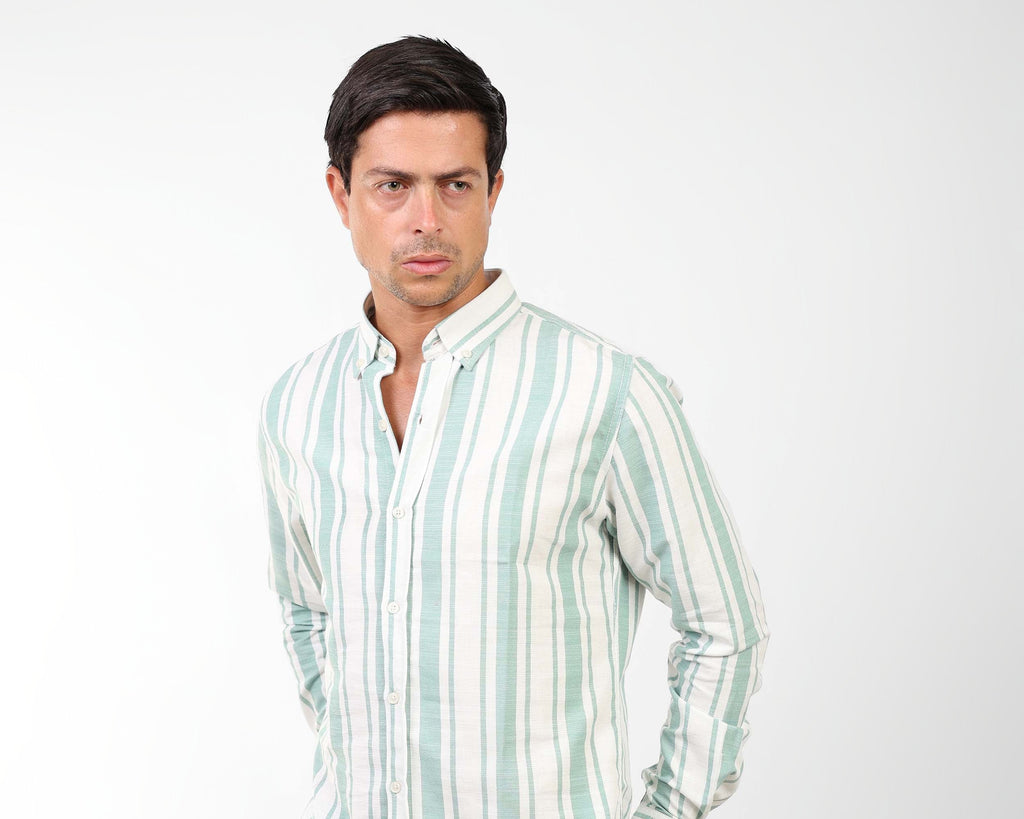 Coastal Linen-Blend Shirt For Men - Mint Green