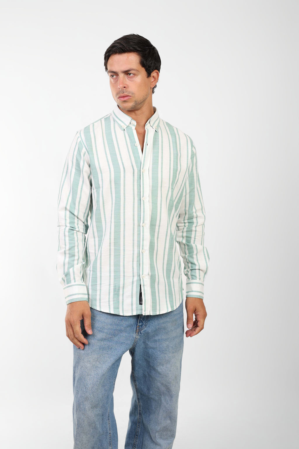 Coastal Linen-Blend Shirt For Men - Mint Green