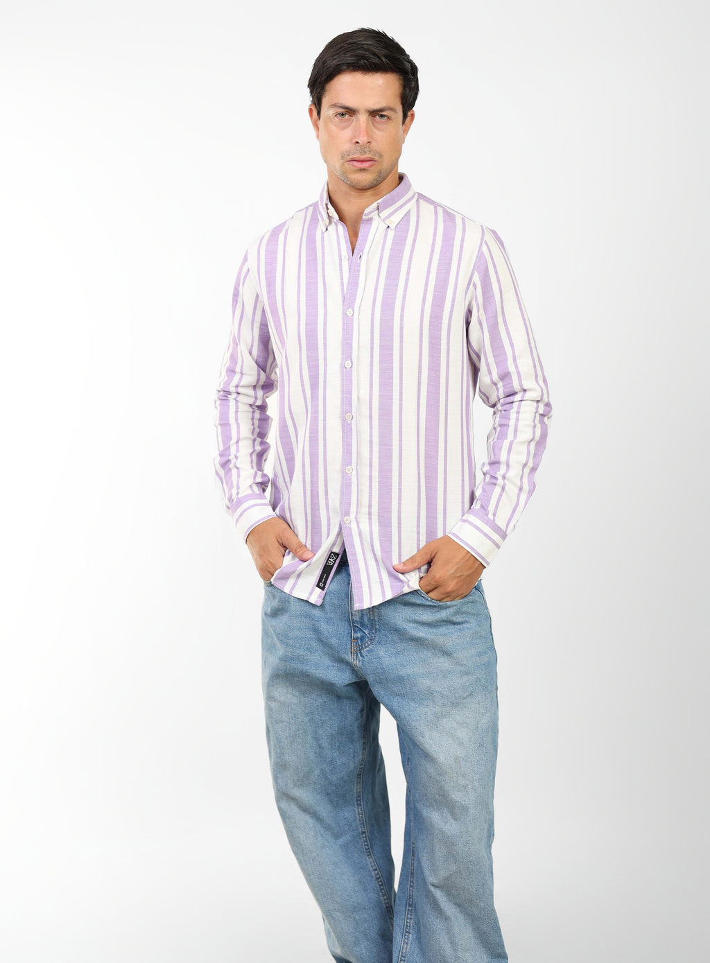 Coastal Linen-Blend Shirt For Men - Purple