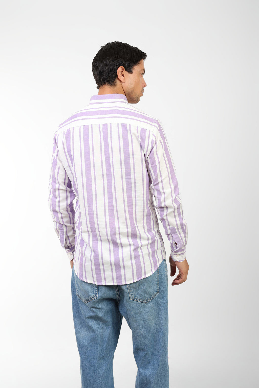 Coastal Linen-Blend Shirt For Men - Purple