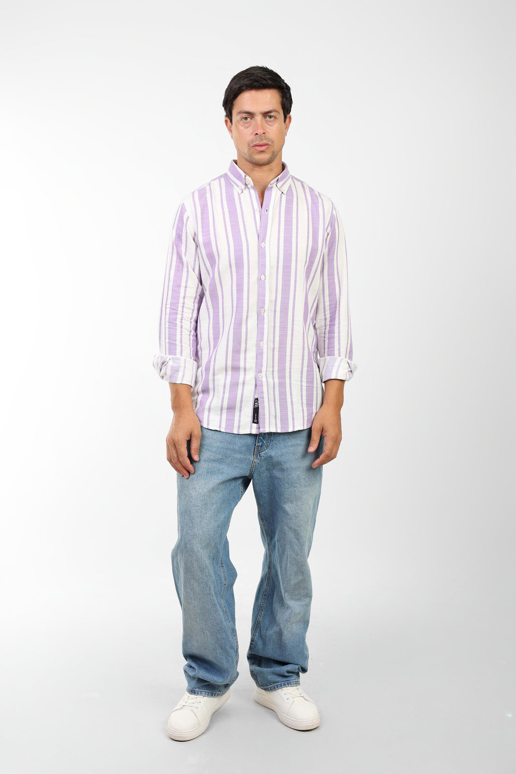 Coastal Linen-Blend Shirt For Men - Purple