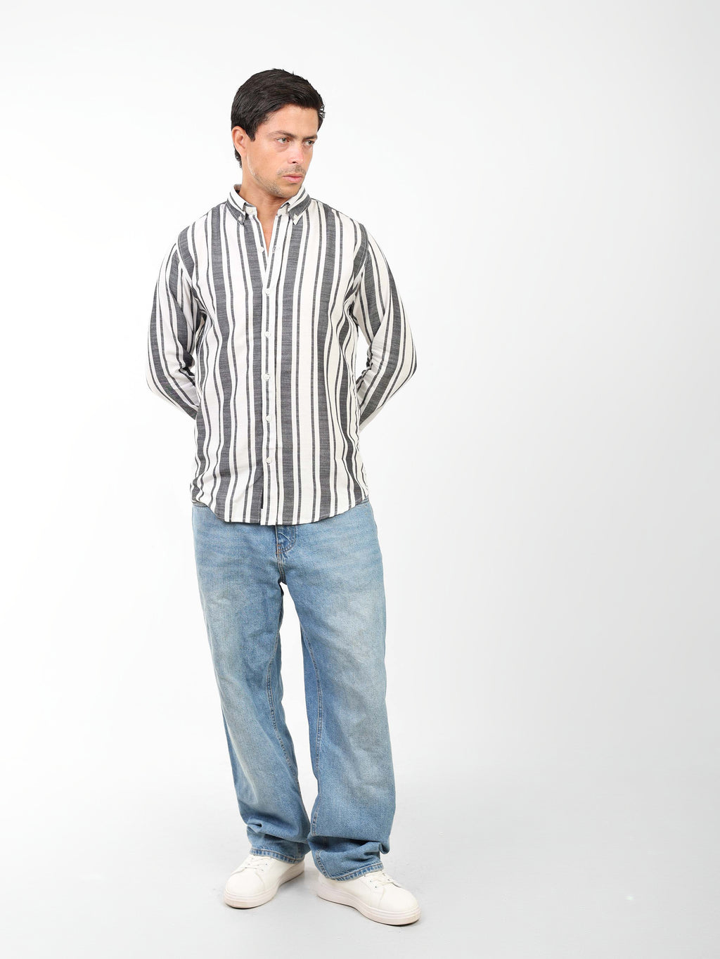 Coastal Linen-Blend Shirt For Men - Black