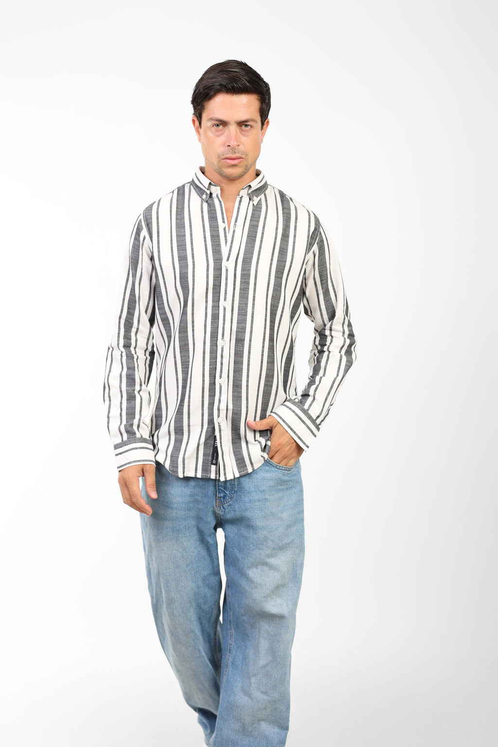 Coastal Linen-Blend Shirt For Men - Black