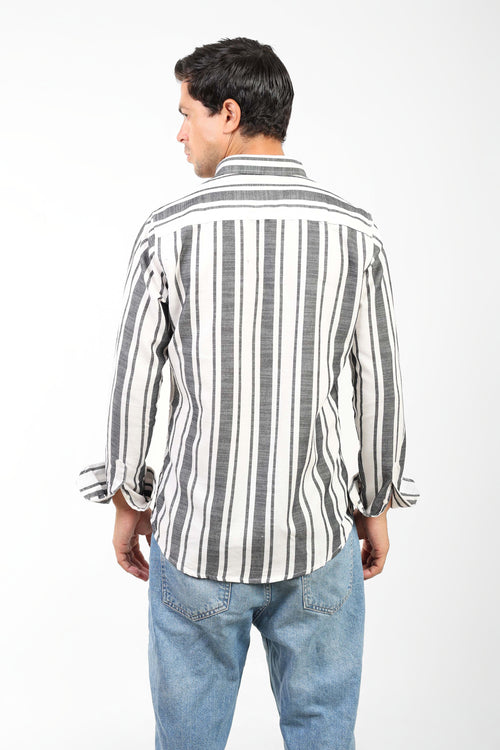 Coastal Linen-Blend Shirt For Men - Black