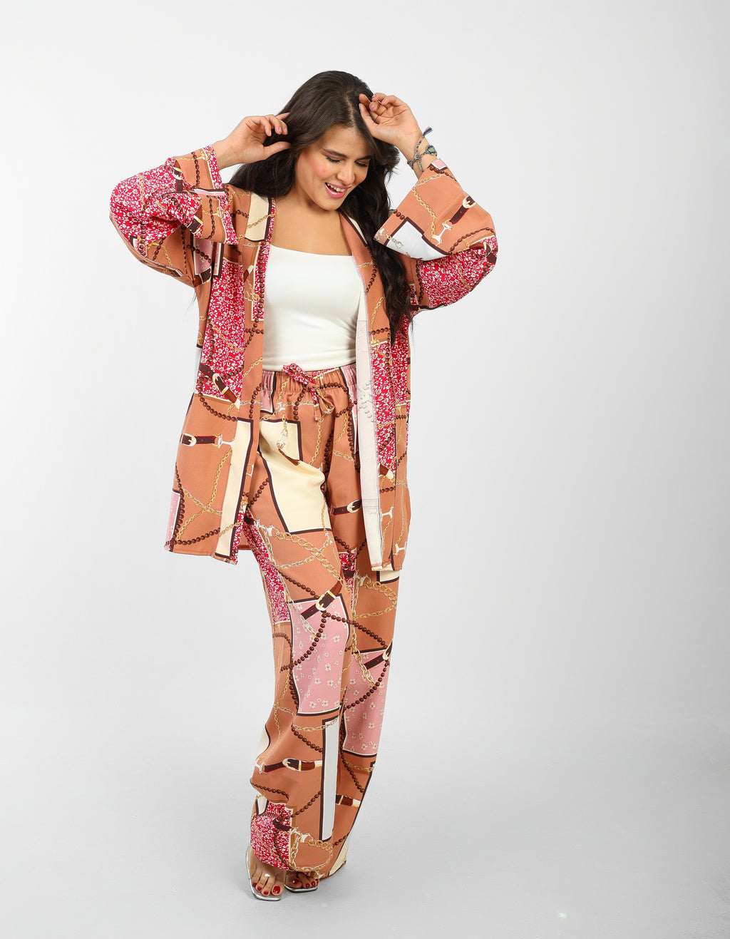 Rosaline Casual Suit for Women - Kimono Design with Pants