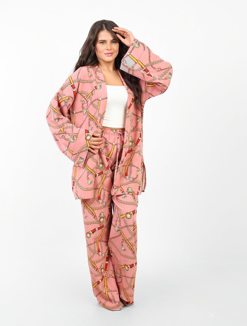 Rosaline Casual Suit for Women - Kimono Design with Pants
