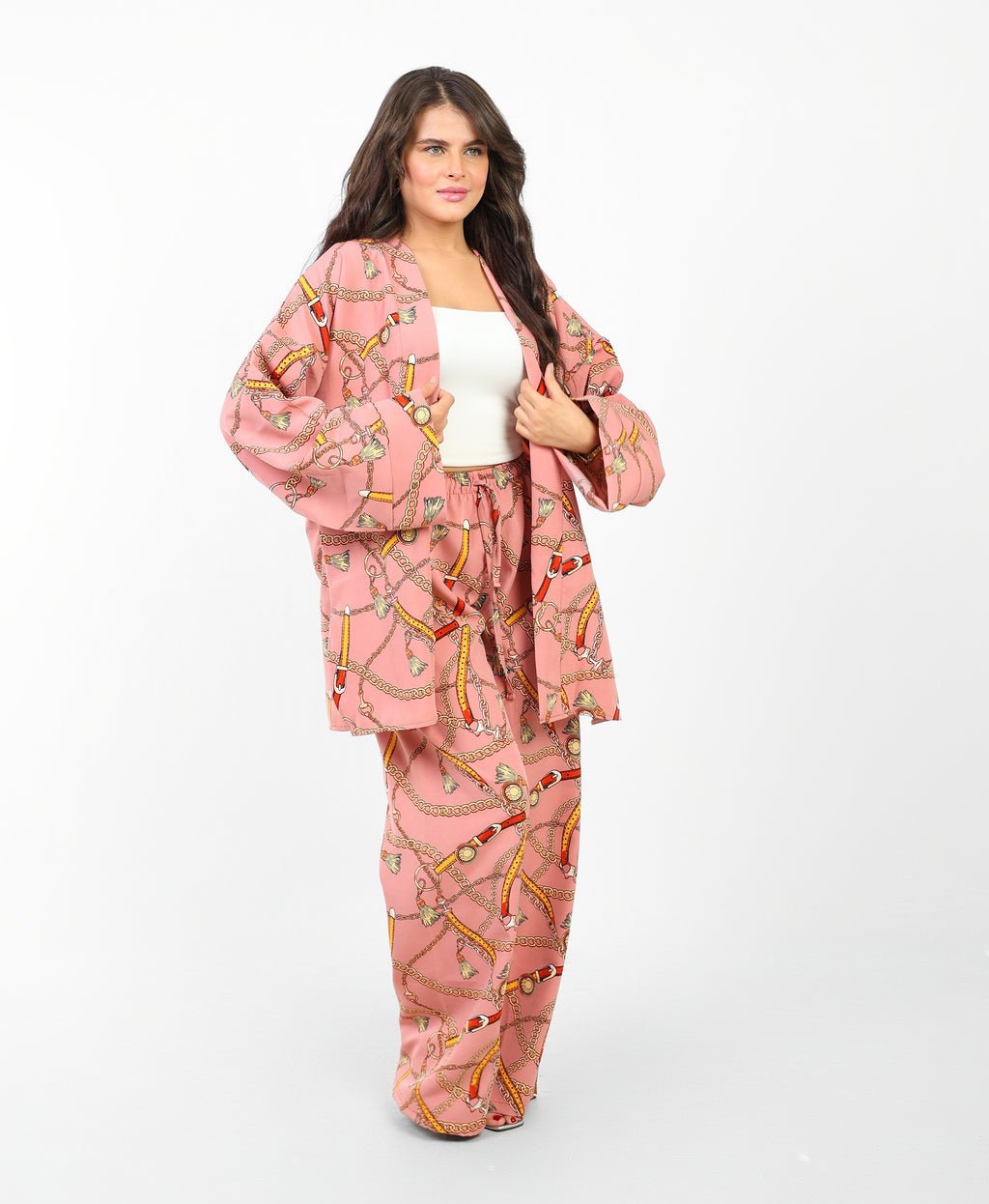 Rosaline Casual Suit for Women - Kimono Design with Pants