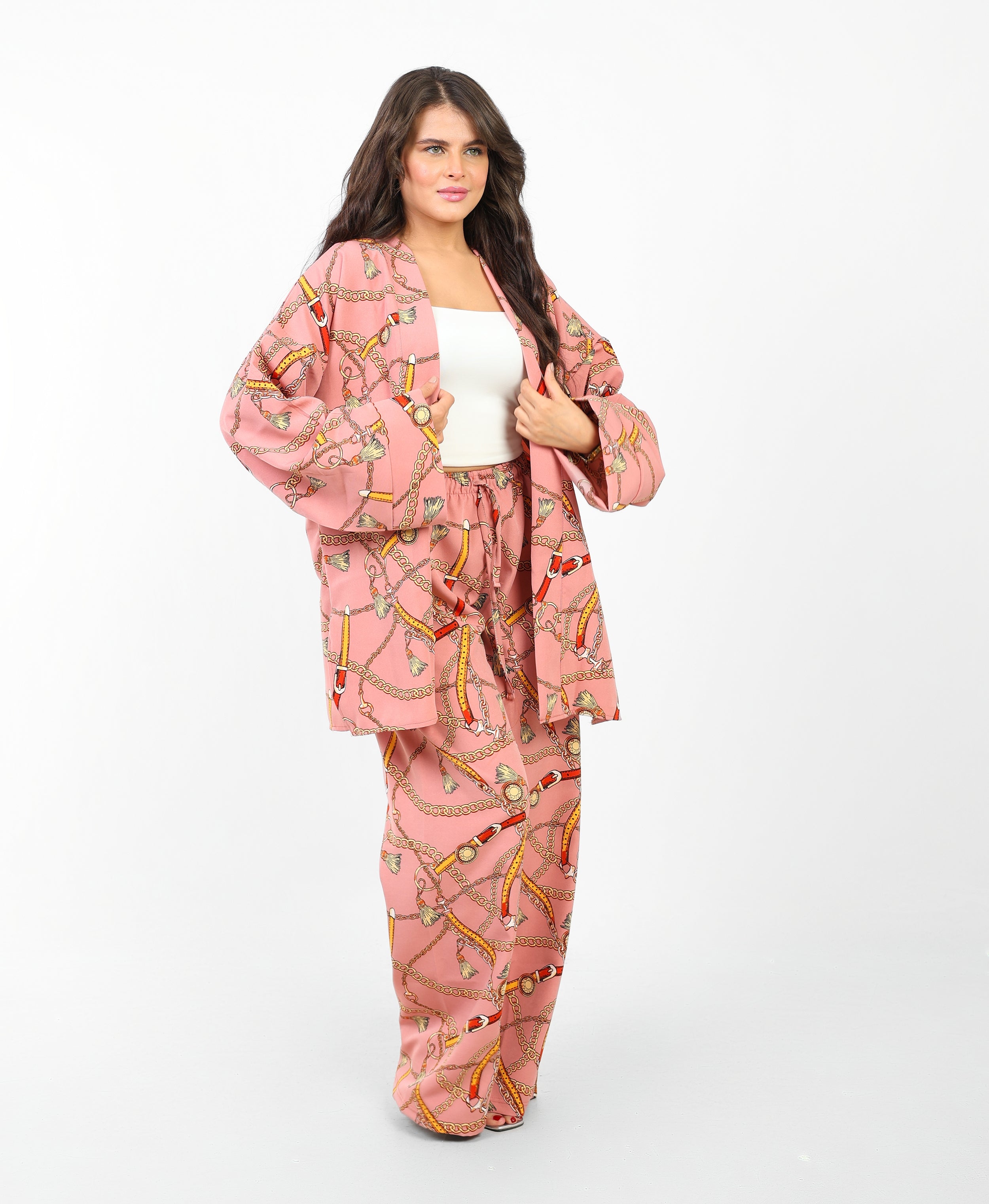 Rosaline Casual Suit for Women - Kimono Design with Pants