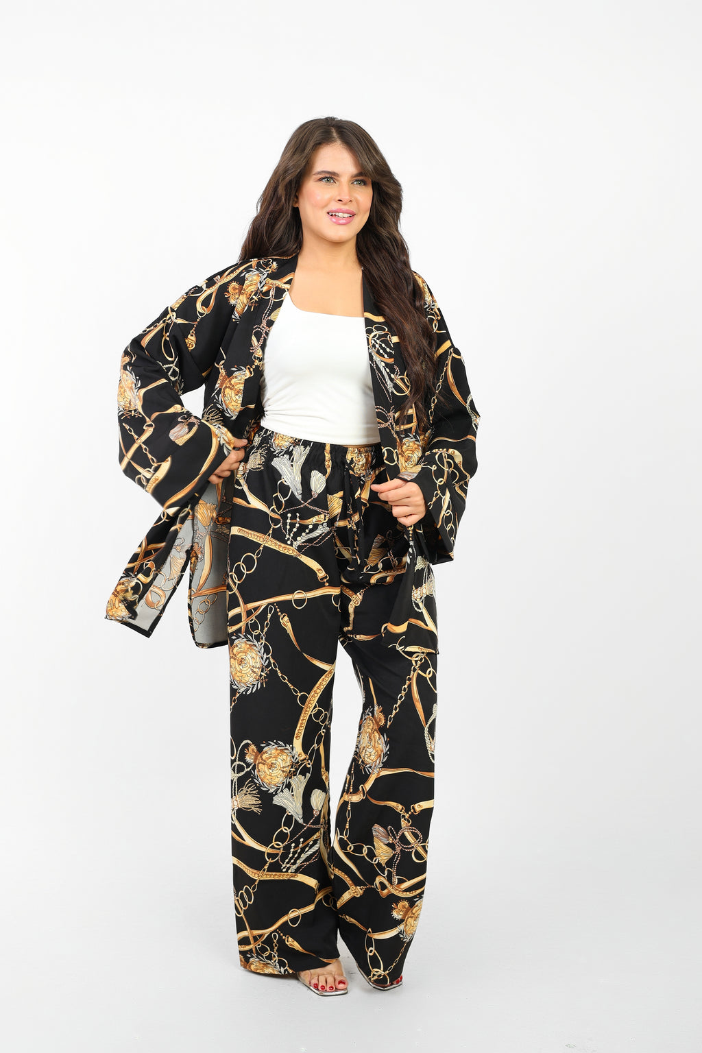 Rosaline Casual Suit for Women - Kimono Design with Pants