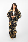 Rosaline Casual Suit for Women - Kimono Design with Pants - Black
