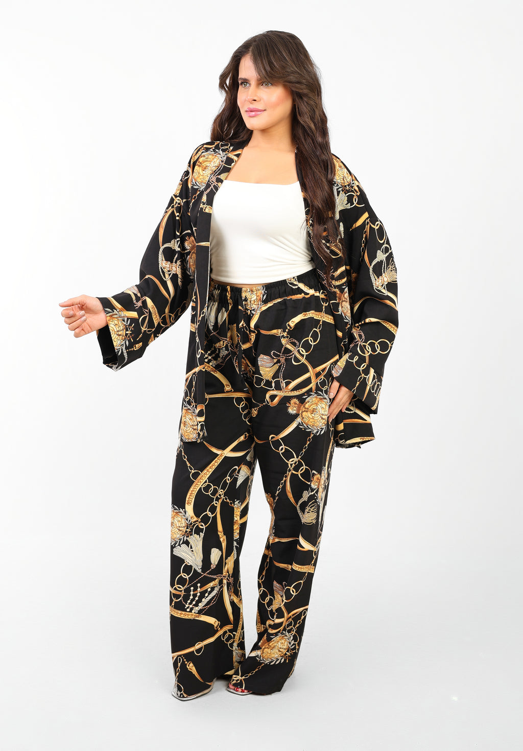 Rosaline Casual Suit for Women - Kimono Design with Pants