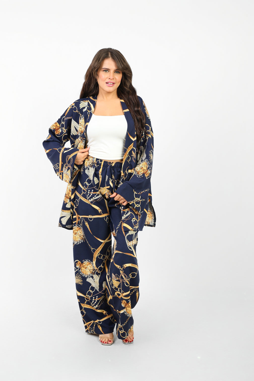 Rosaline Casual Suit for Women - Kimono Design with Pants