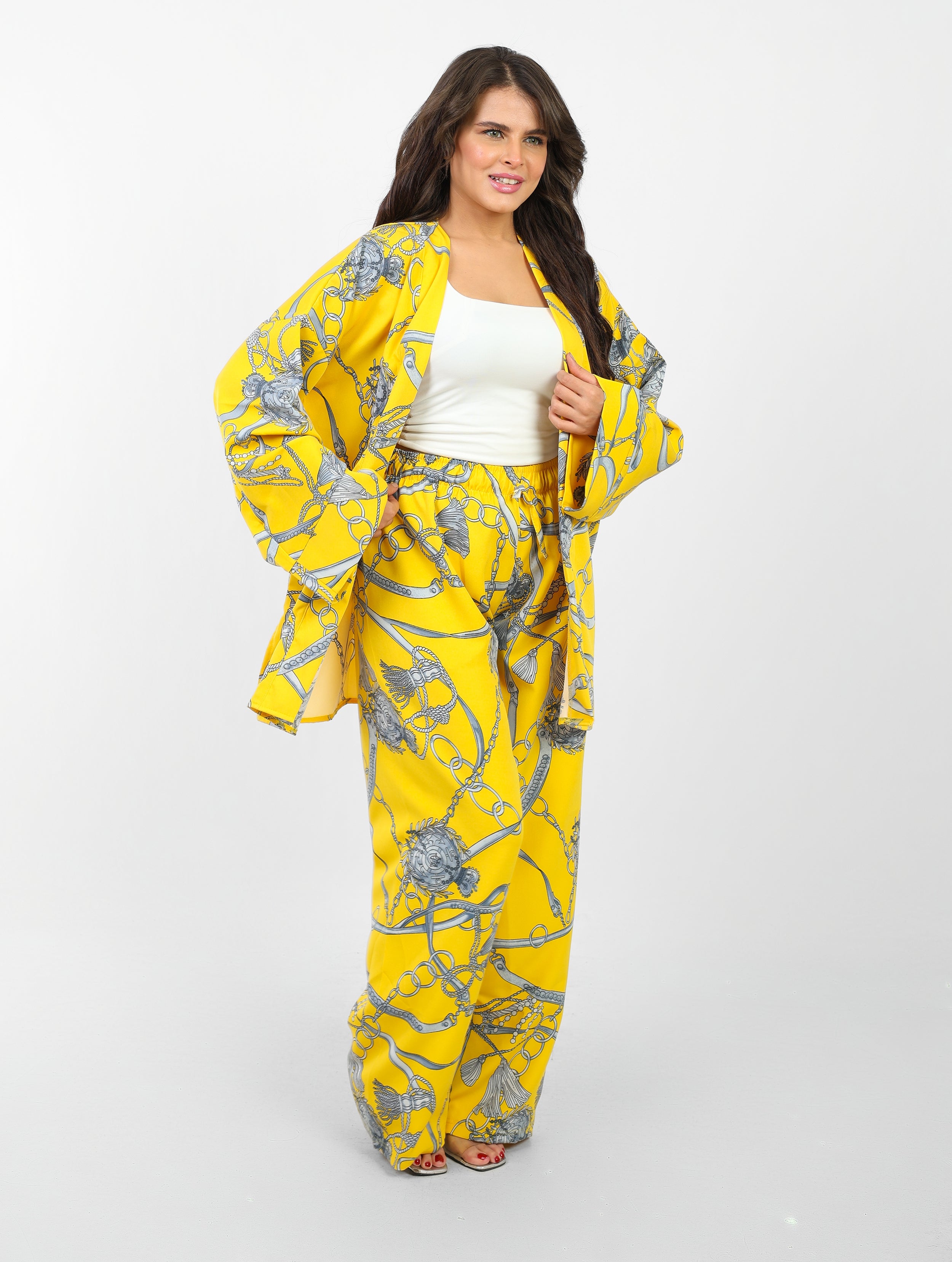 Rosaline Casual Suit for Women - Kimono Design with Pants