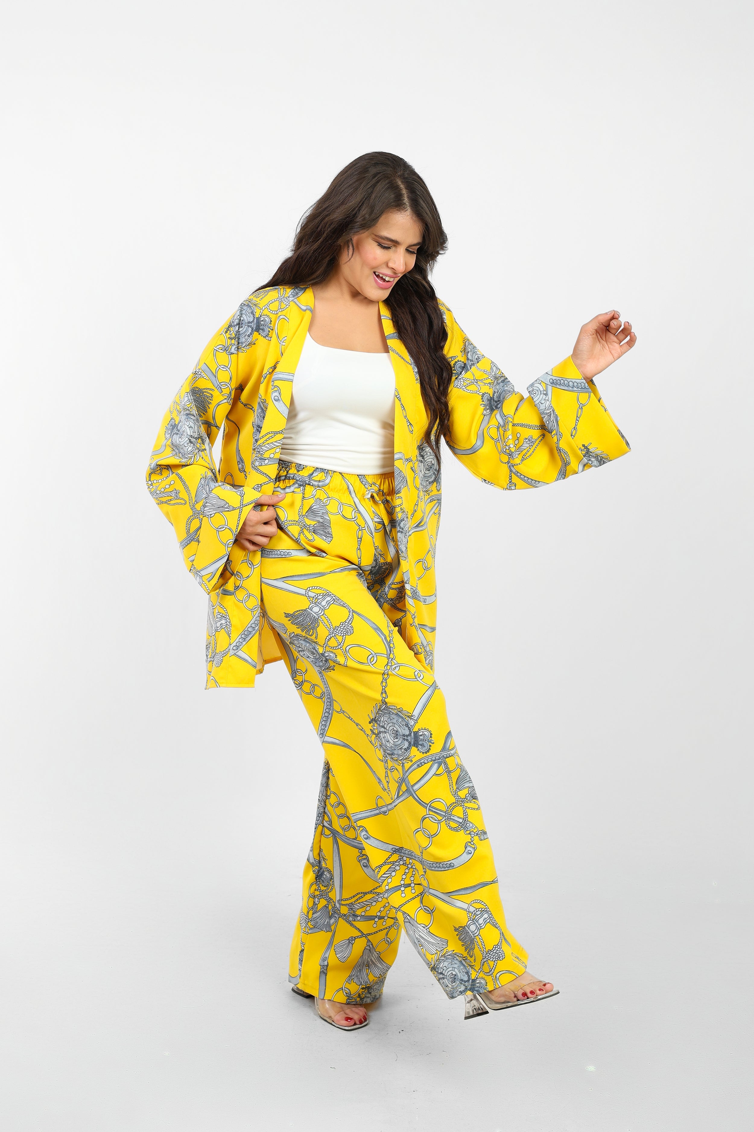 Rosaline Casual Suit for Women - Kimono Design with Pants