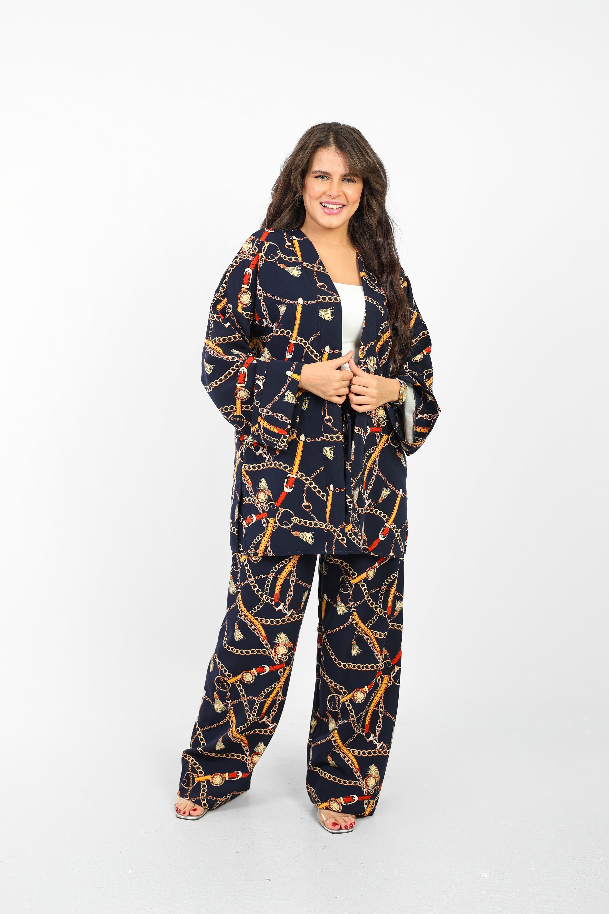Rosaline Casual Suit for Women - Kimono Design with Pants