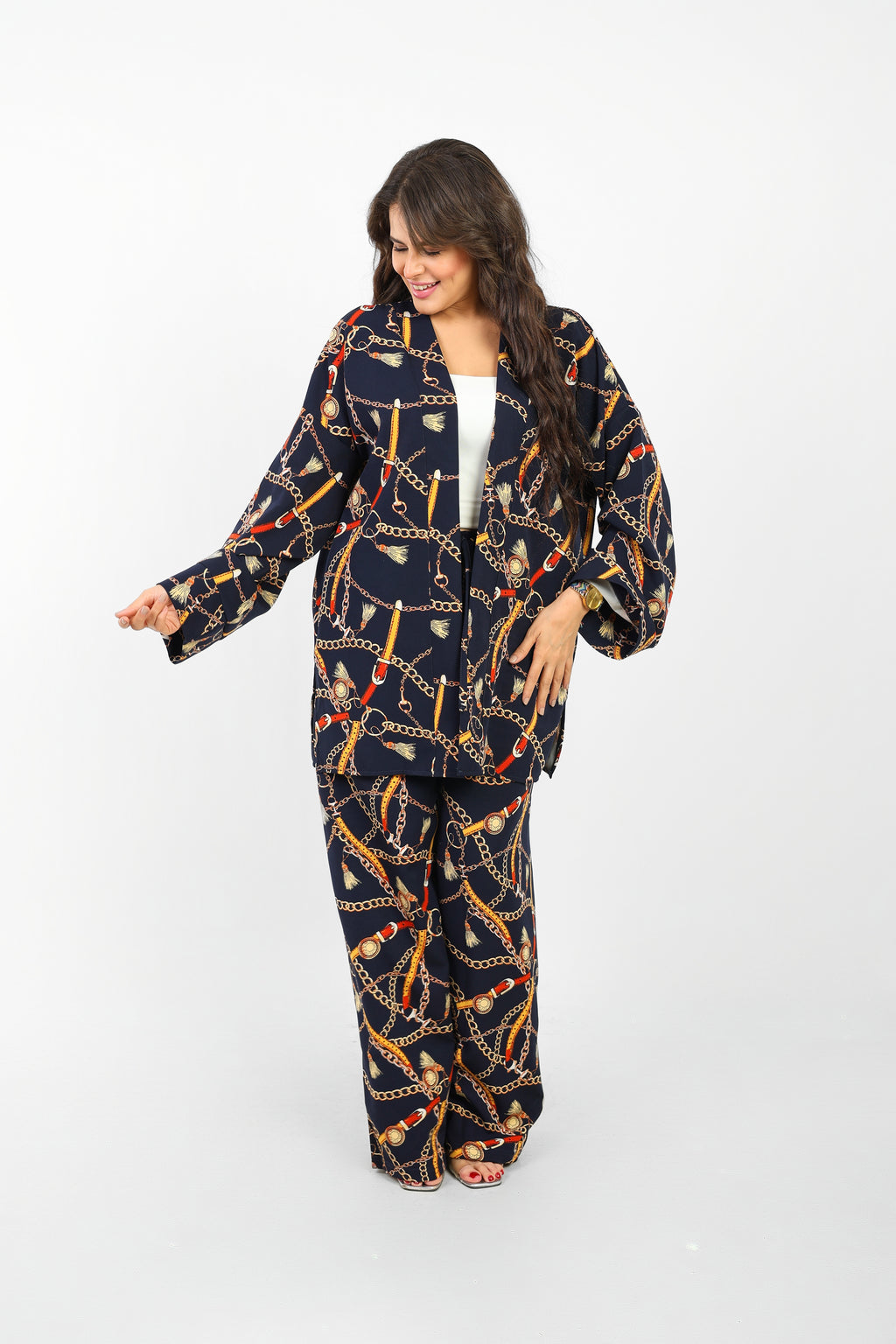 Rosaline Casual Suit for Women - Kimono Design with Pants