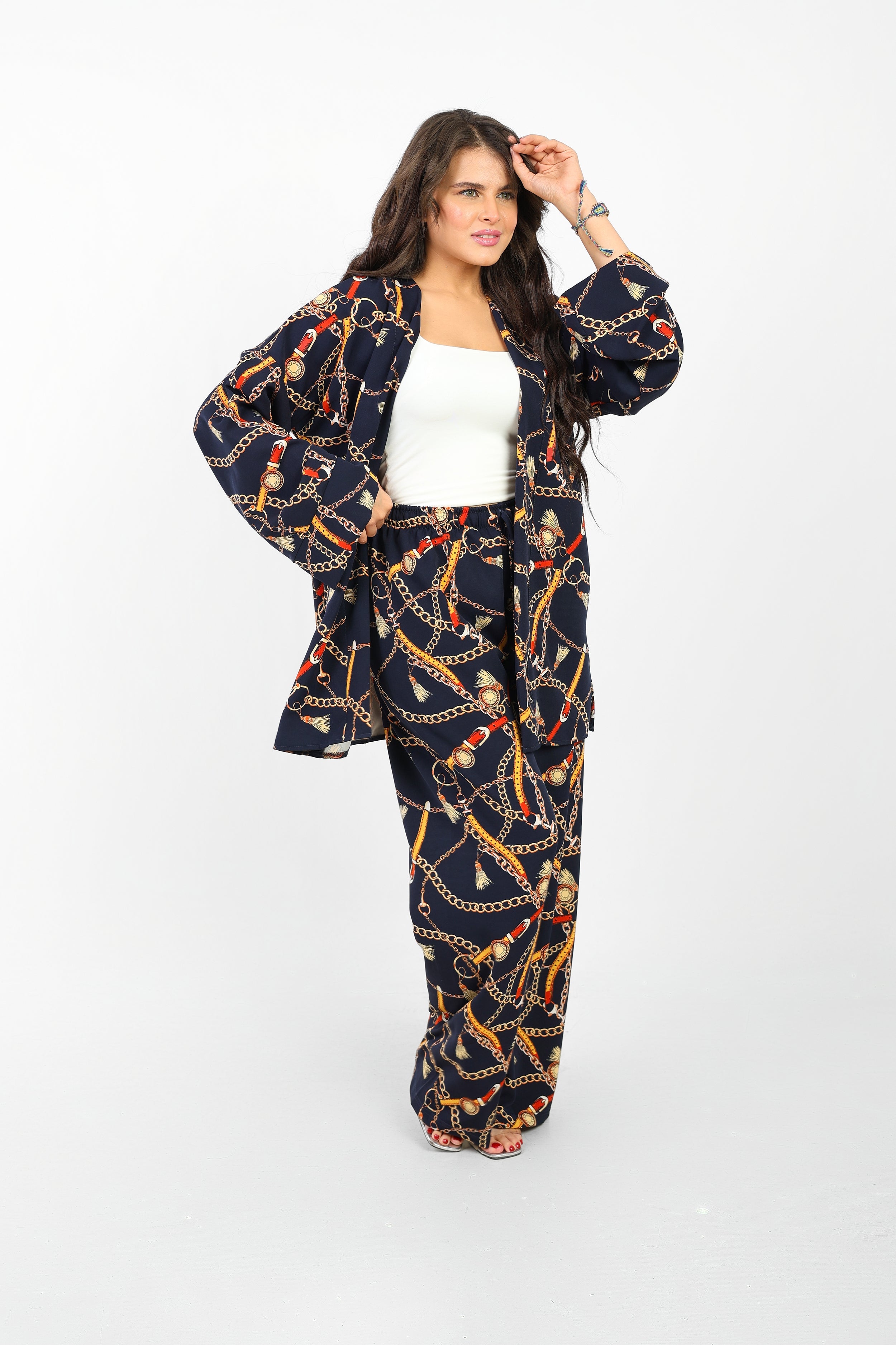 Rosaline Casual Suit for Women - Kimono Design with Pants