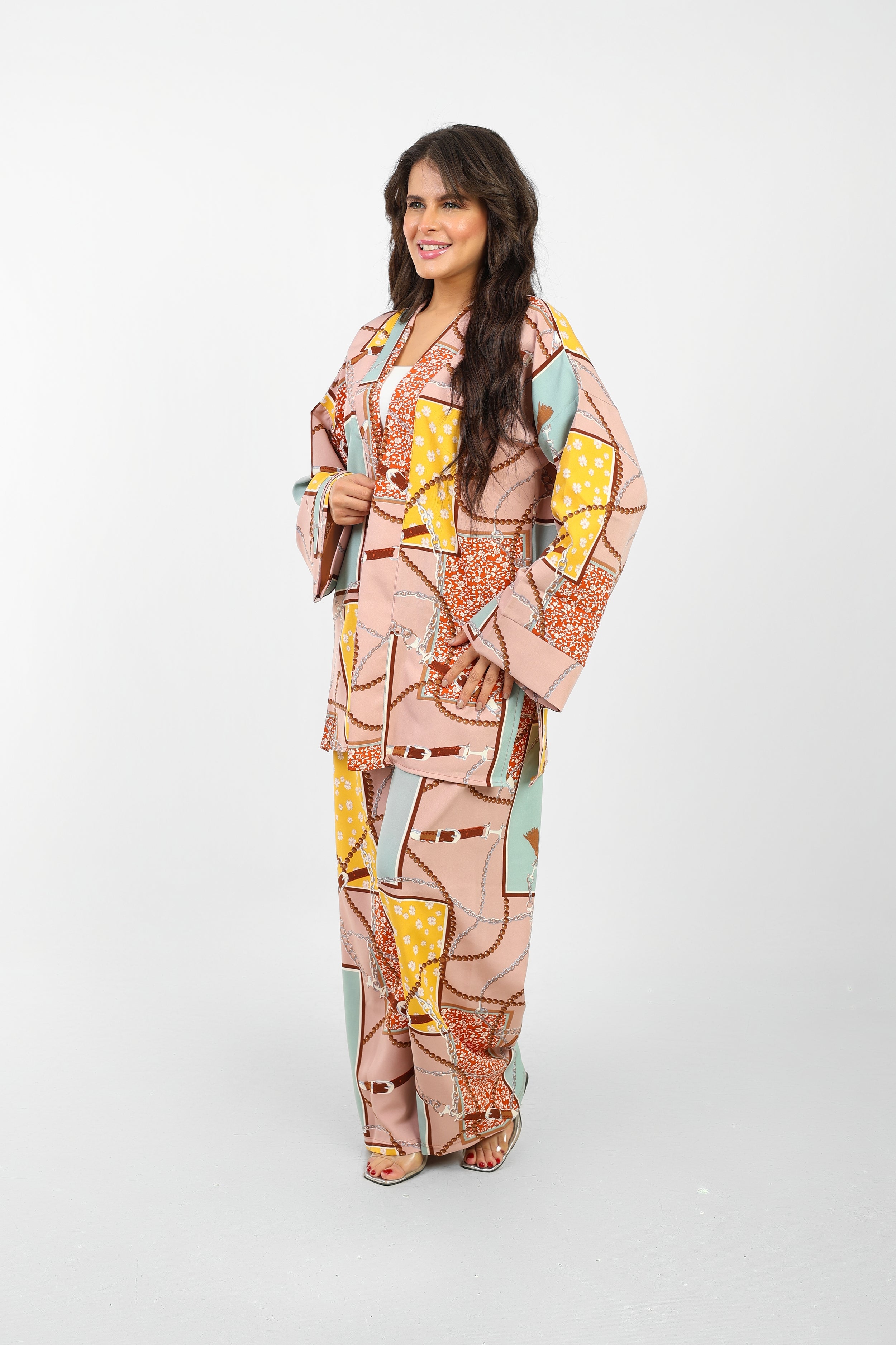 Rosaline Casual Suit for Women - Kimono Design with Pants