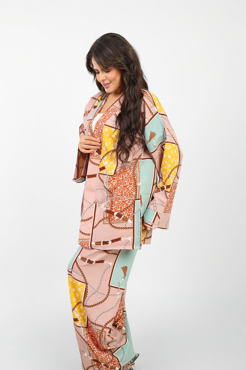 Rosaline Casual Suit for Women - Kimono Design with Pants