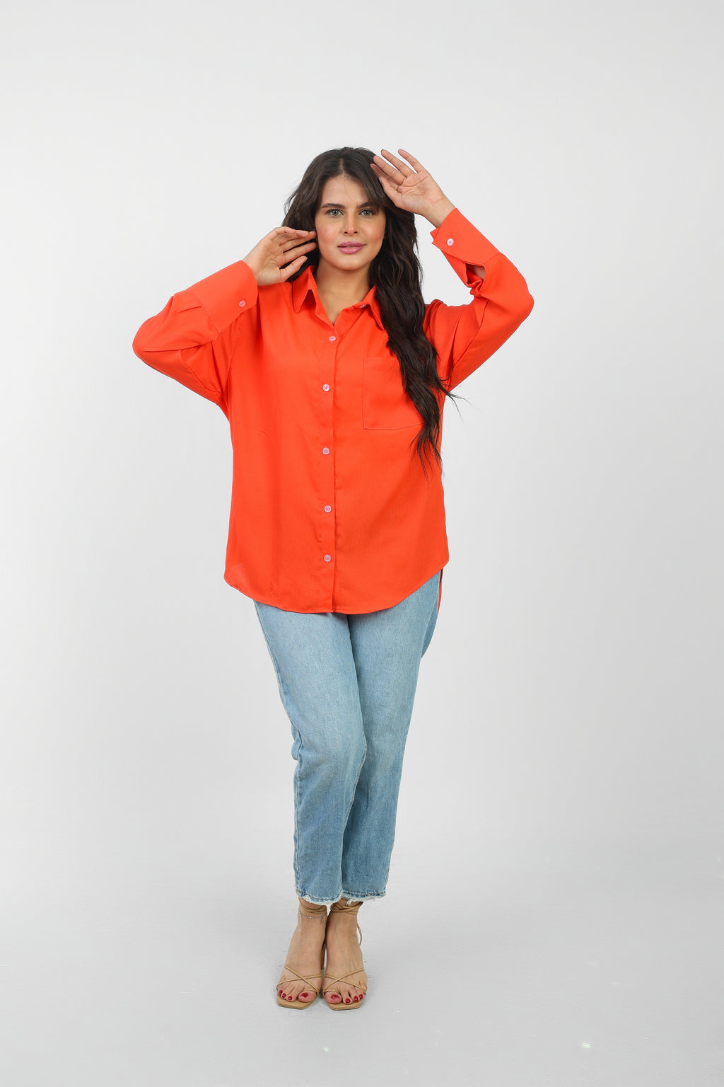 Oversized Cropped Button-Down For Women