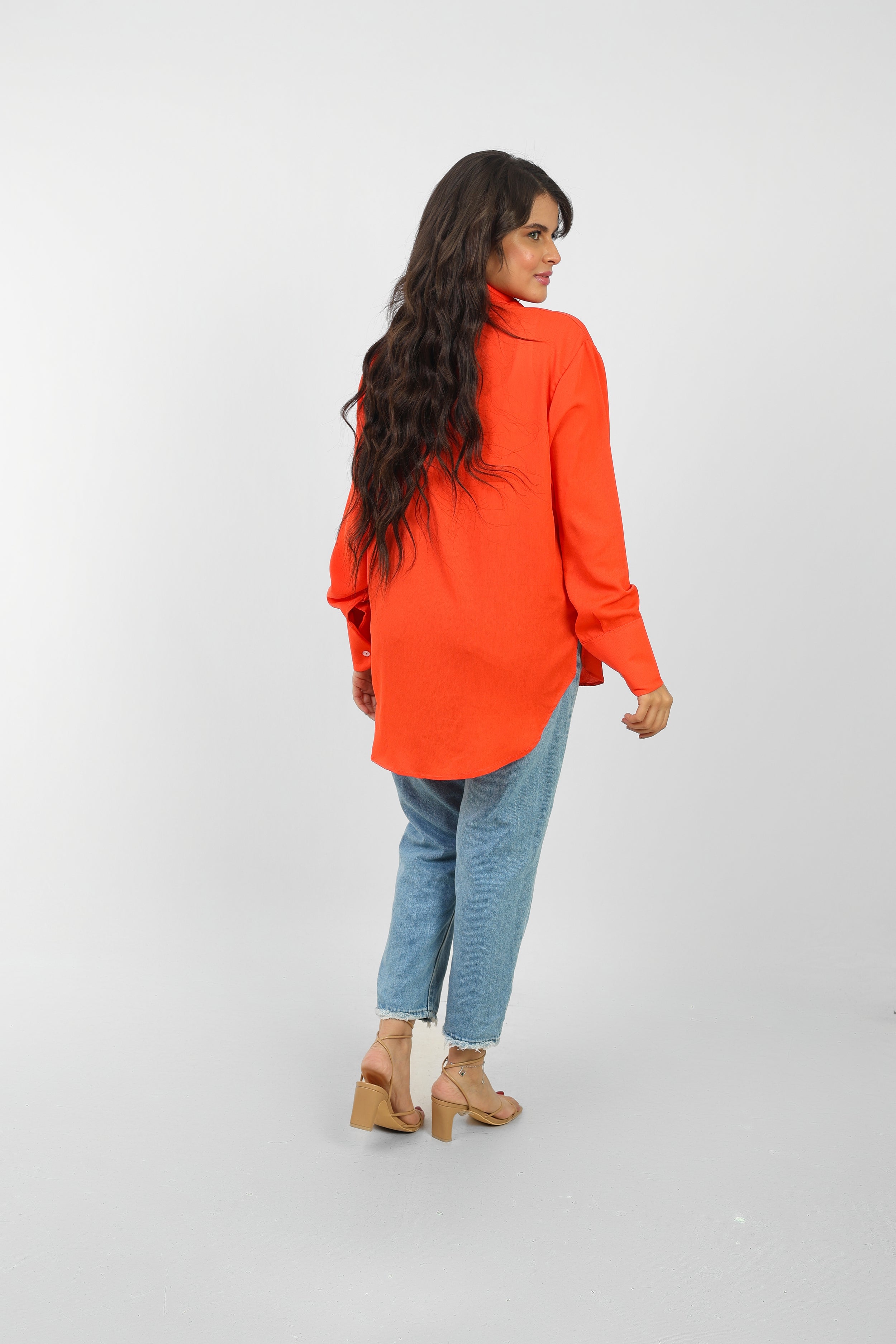 Oversized Cropped Button-Down For Women