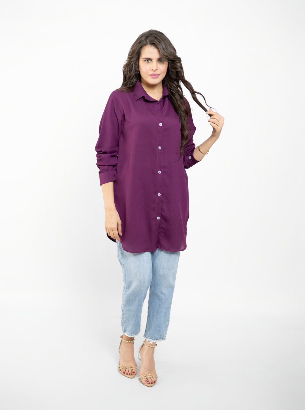 Loose-Fit Button-Down Shirt For Women