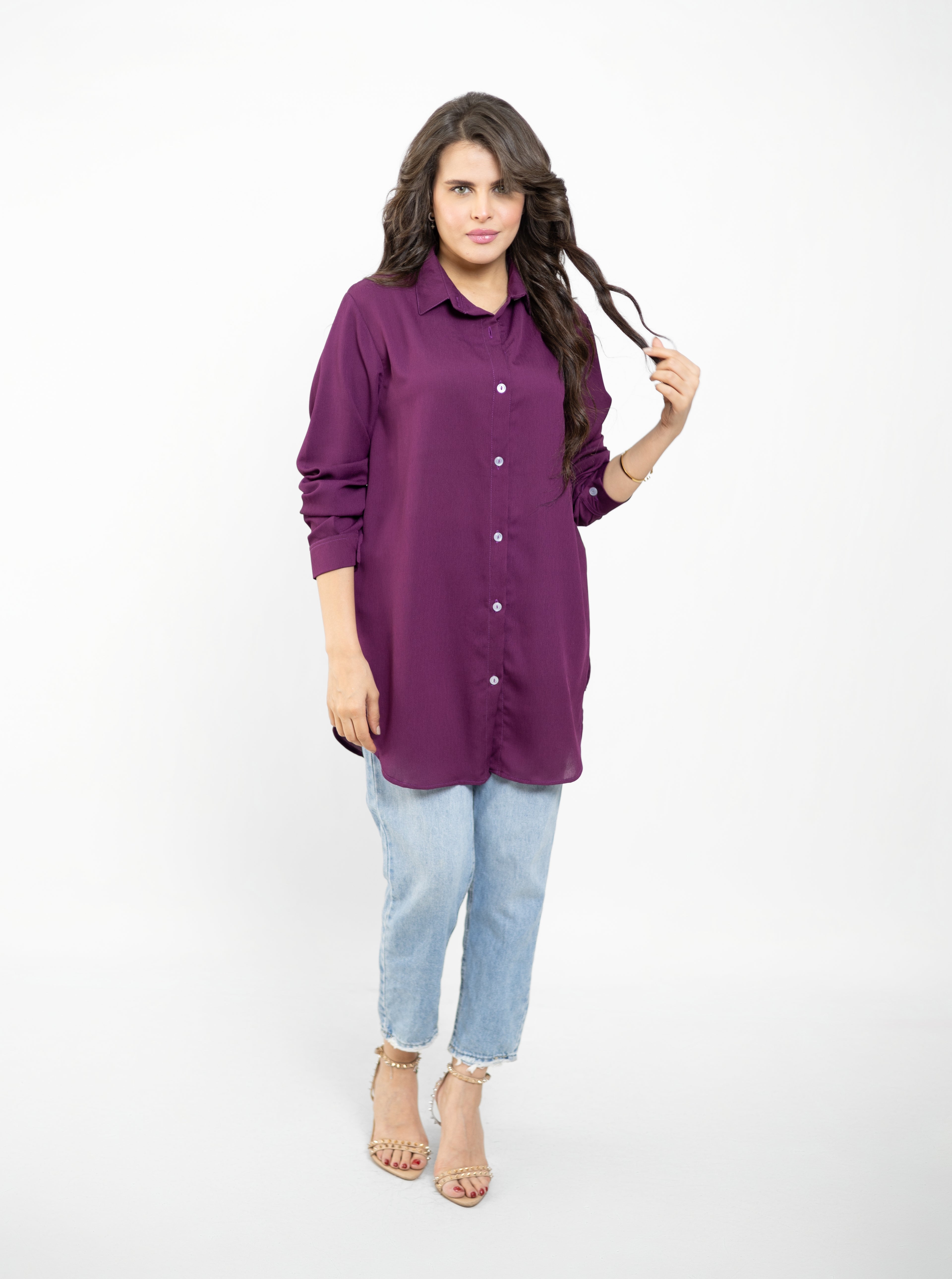 Loose-Fit Button-Down Shirt For Women