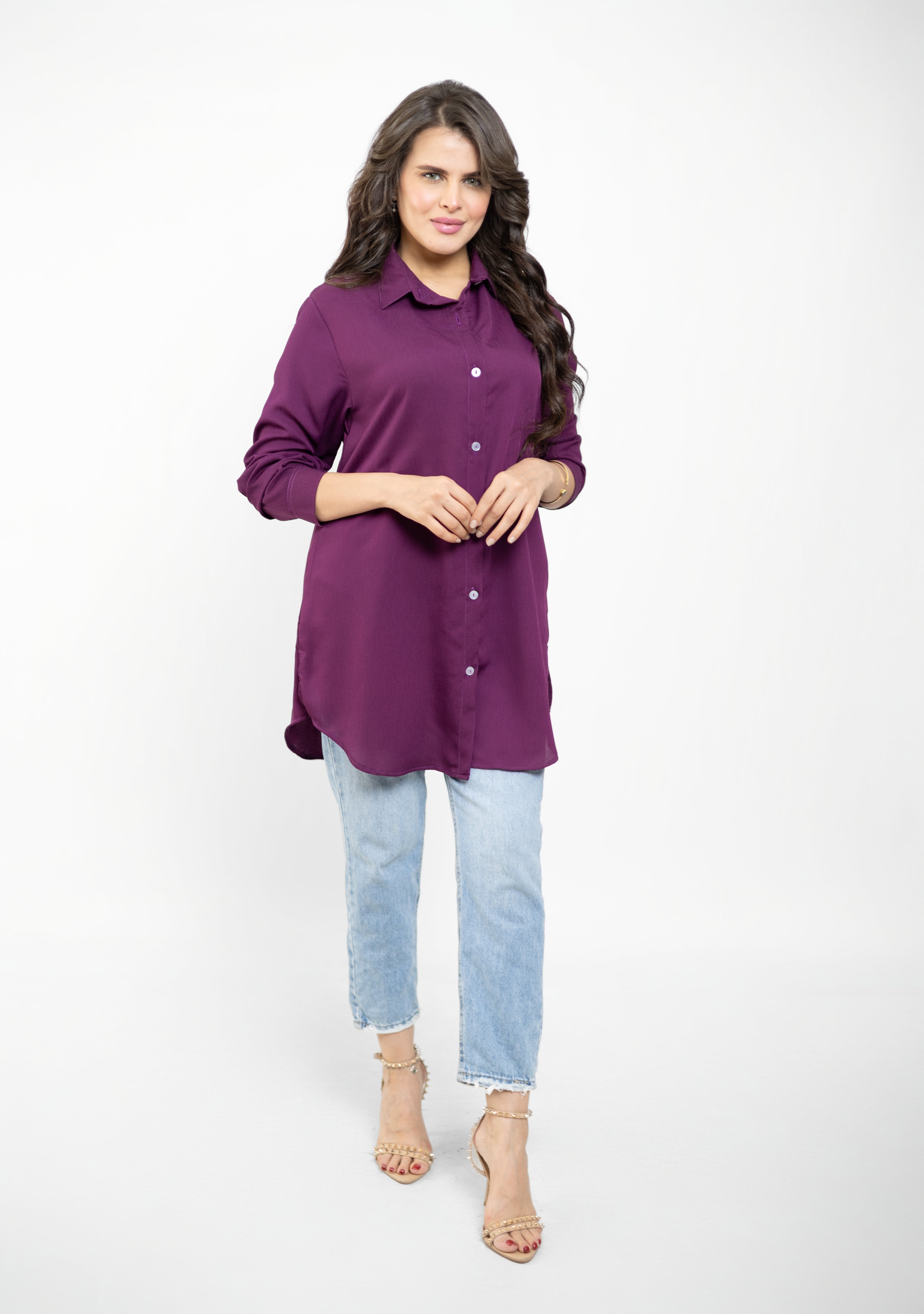Loose-Fit Button-Down Shirt For Women