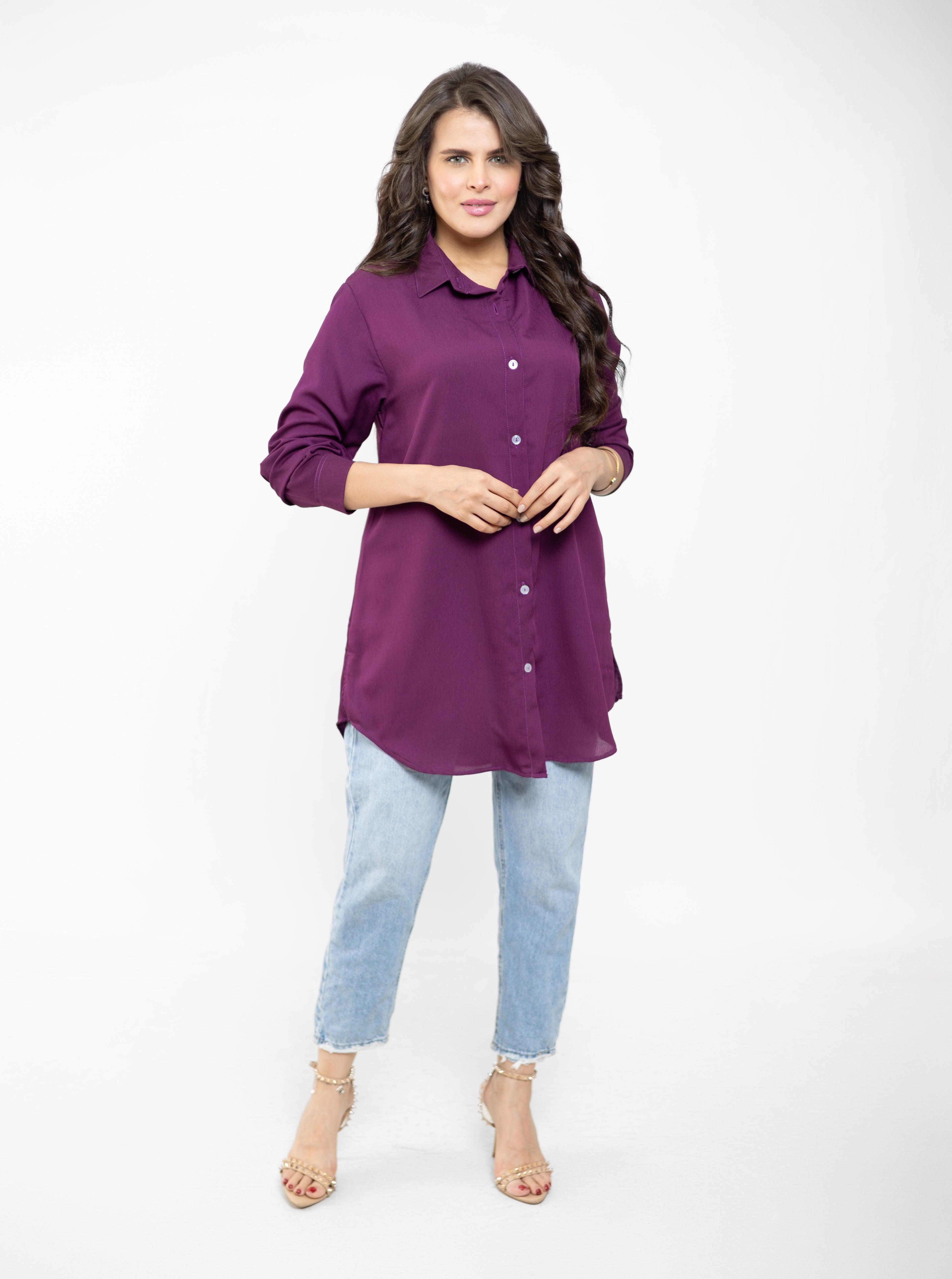 Loose-Fit Button-Down Shirt For Women