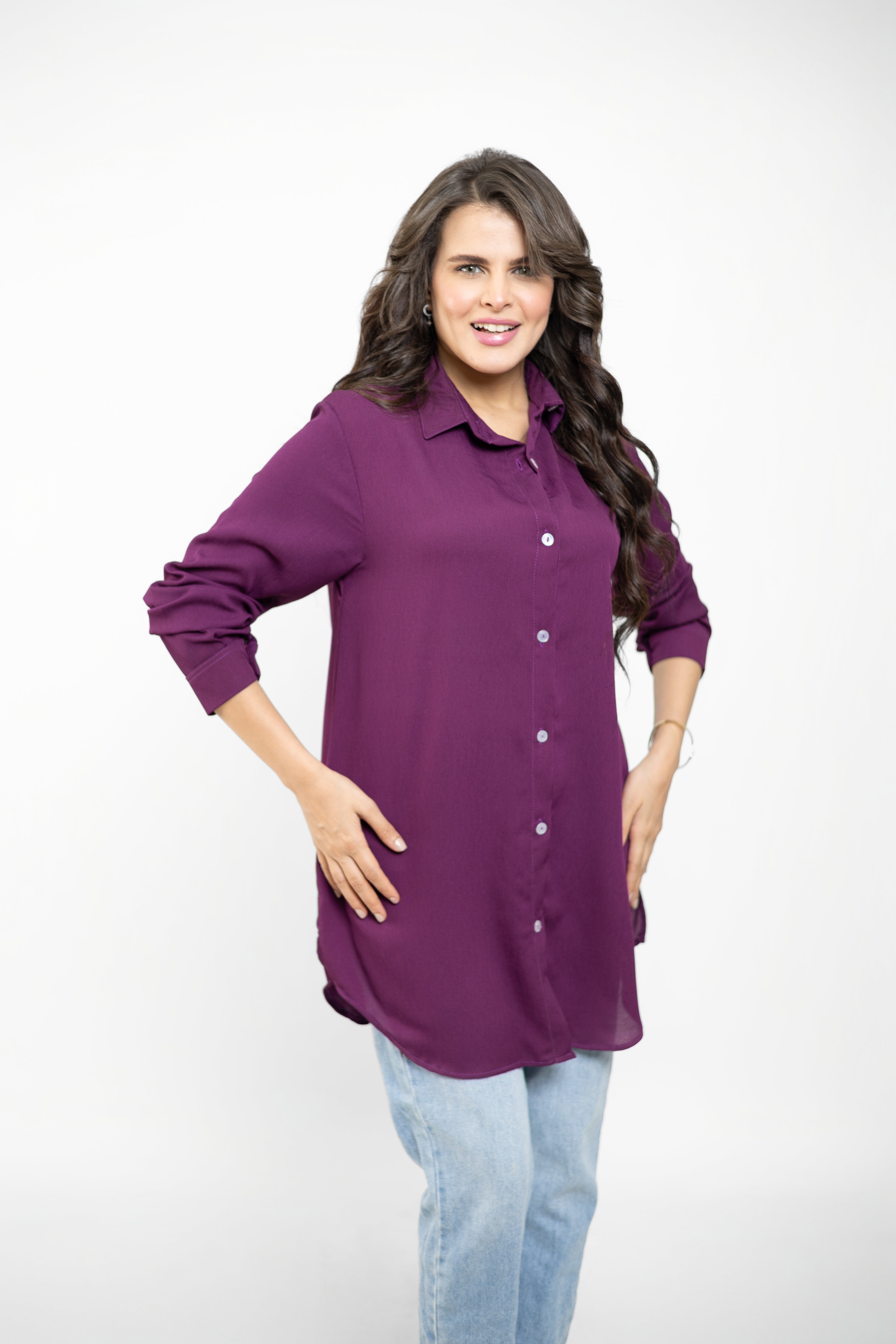 Loose-Fit Button-Down Shirt For Women